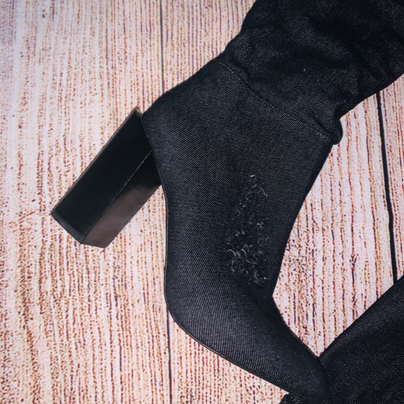 Jeffrey Campbell Perouze Denim Knee High Boot - Picture 3 of 5
